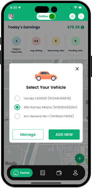 User App Main Screen
